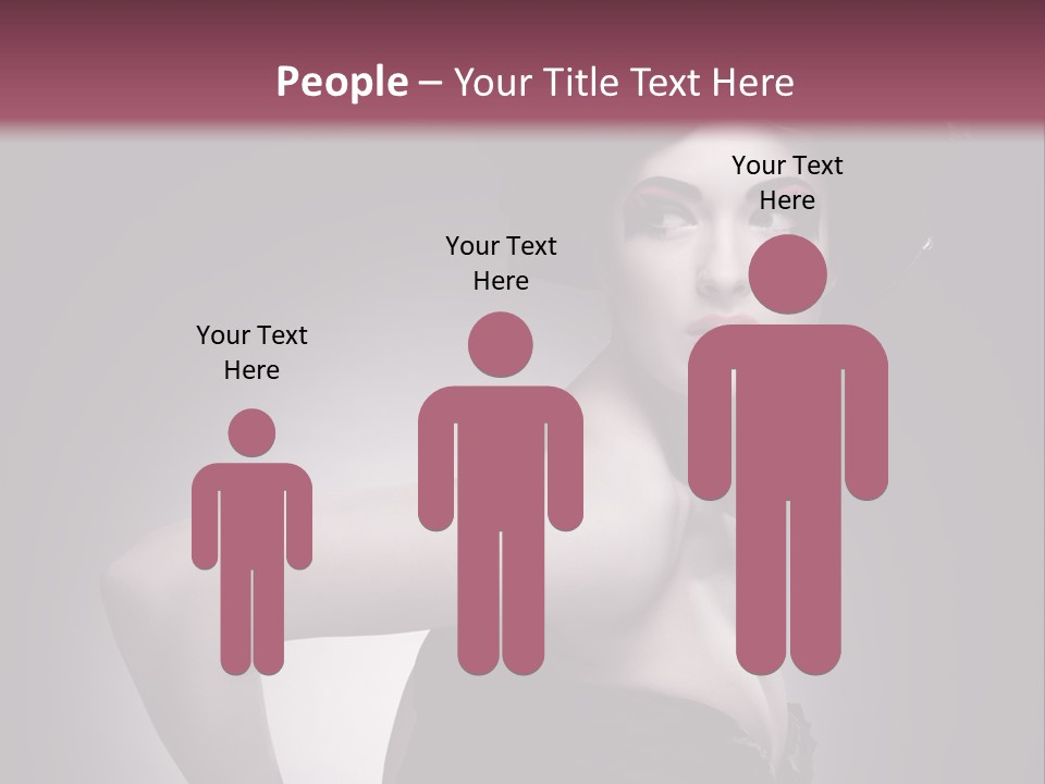 Caucasian Posing Cosmetics PowerPoint Template