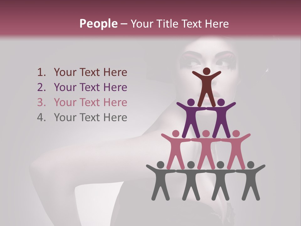 Caucasian Posing Cosmetics PowerPoint Template