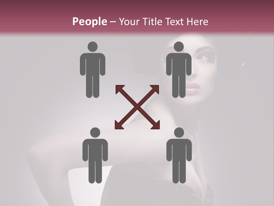 Caucasian Posing Cosmetics PowerPoint Template