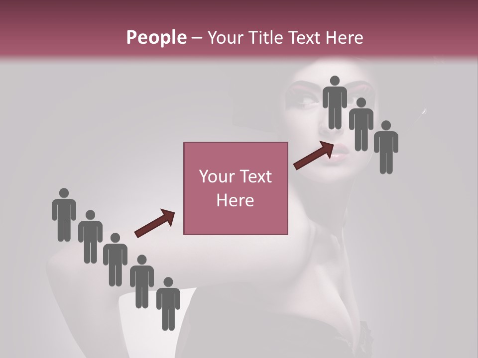 Caucasian Posing Cosmetics PowerPoint Template