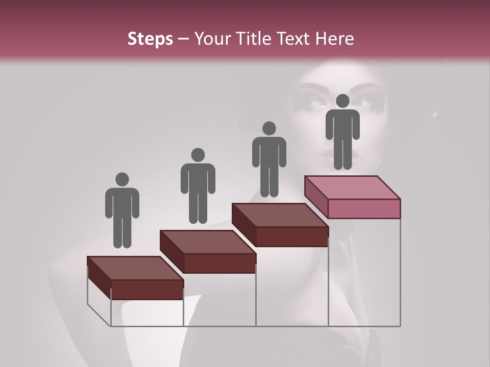 Caucasian Posing Cosmetics PowerPoint Template