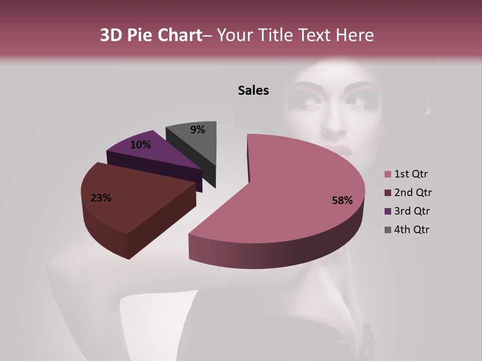 Caucasian Posing Cosmetics PowerPoint Template
