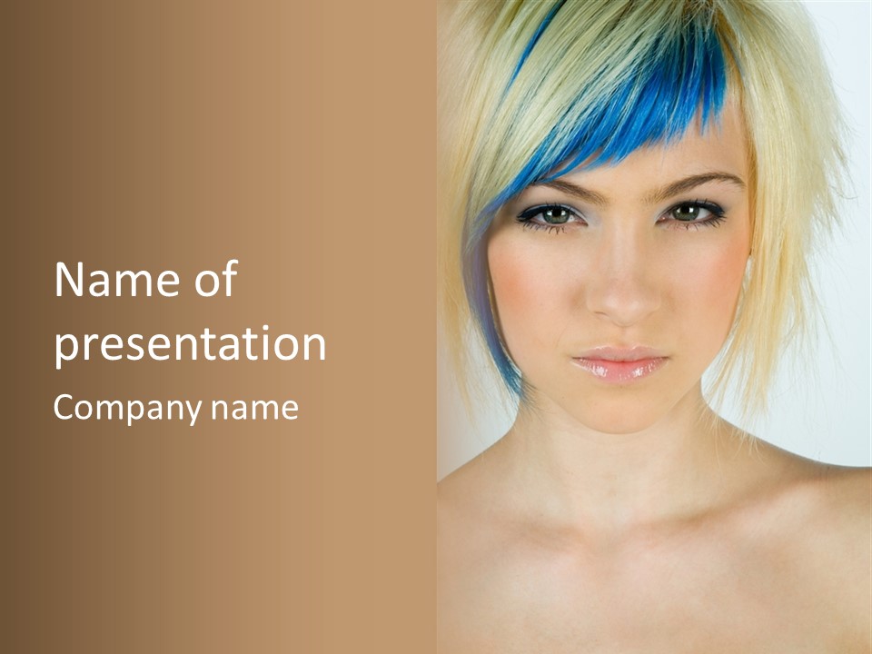 Short Asymmetrical Haircuts PowerPoint Template