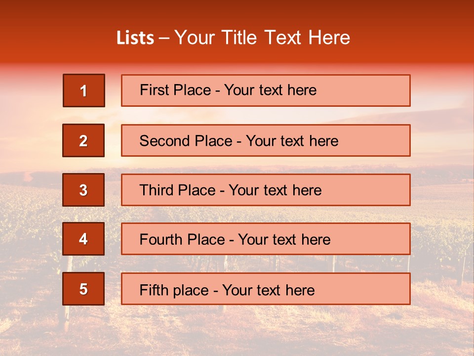Vineyard Sunset PowerPoint Template