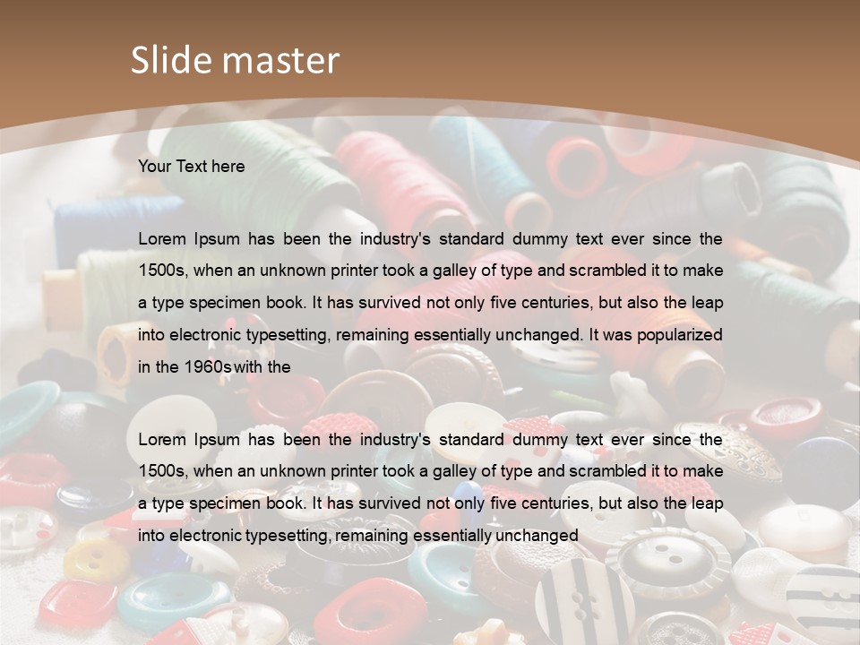 Sewing Close Up Black PowerPoint Template