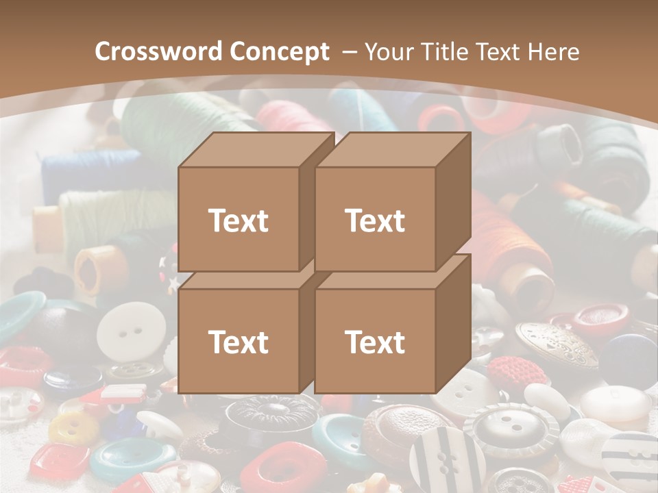 Sewing Close Up Black PowerPoint Template