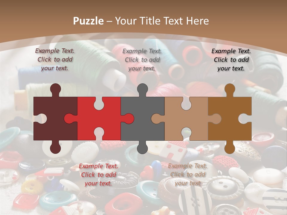 Sewing Close Up Black PowerPoint Template