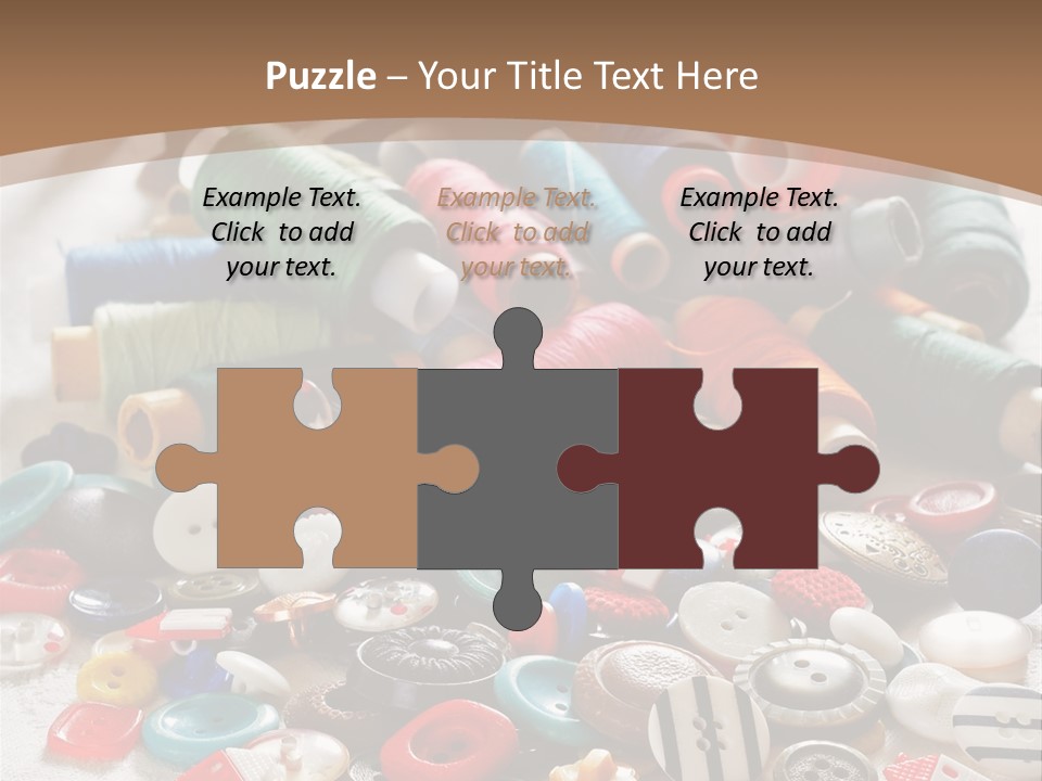 Sewing Close Up Black PowerPoint Template