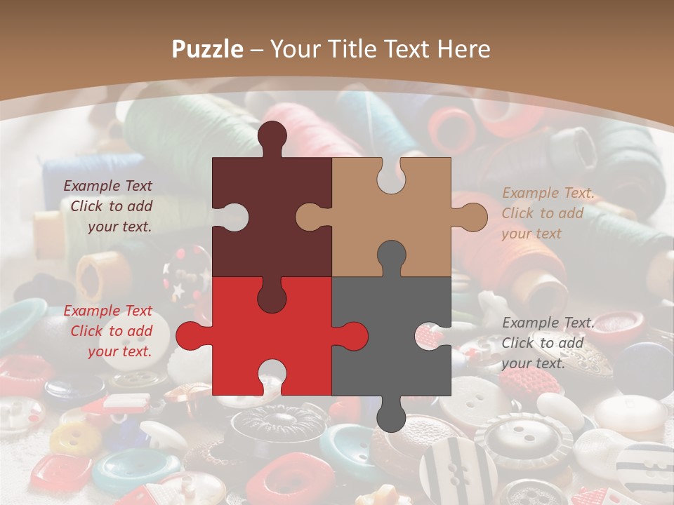 Sewing Close Up Black PowerPoint Template