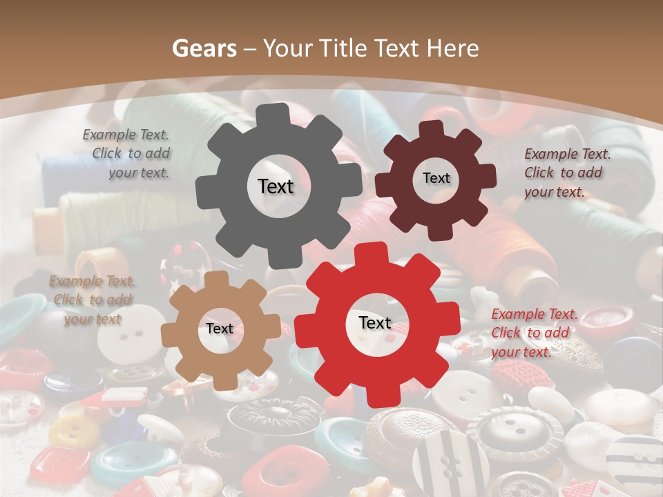 Sewing Close Up Black PowerPoint Template