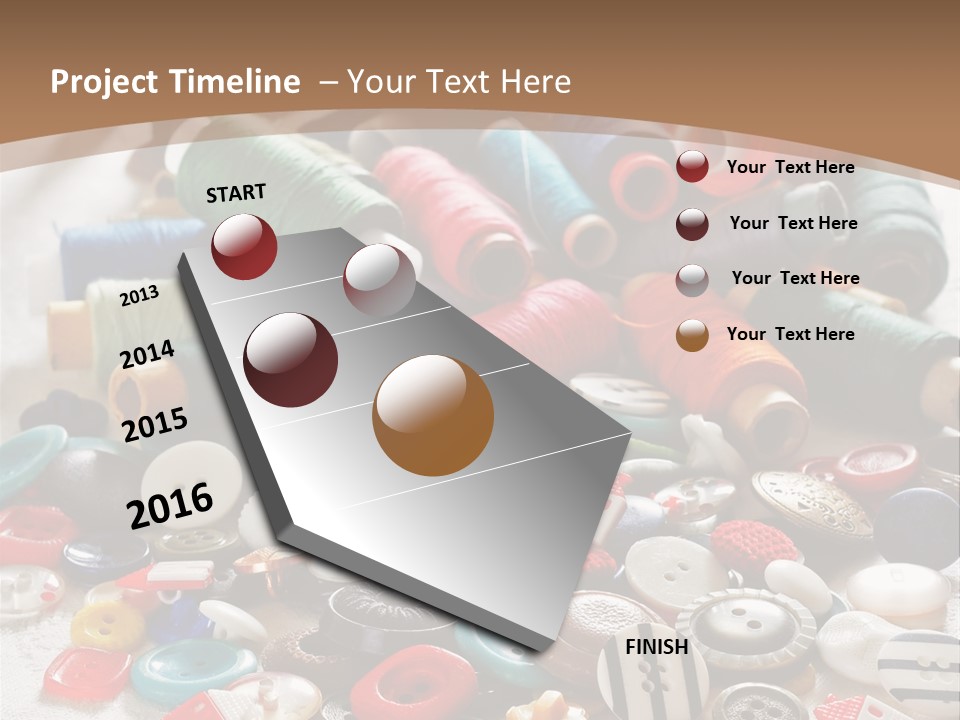 Sewing Close Up Black PowerPoint Template