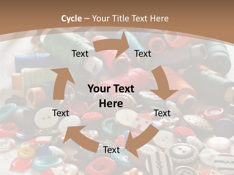 Sewing Close Up Black PowerPoint Template