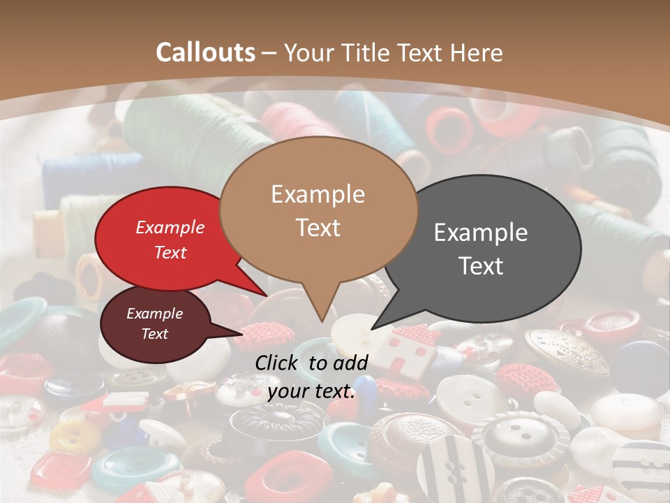 Sewing Close Up Black PowerPoint Template