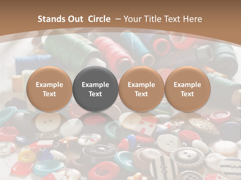 Sewing Close Up Black PowerPoint Template