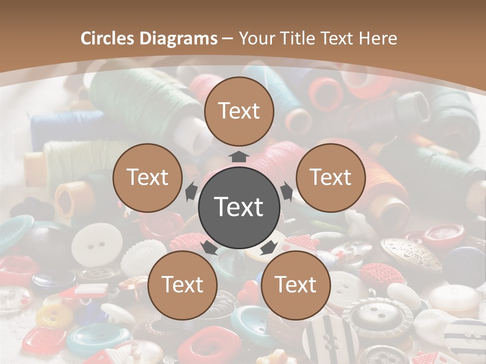 Sewing Close Up Black PowerPoint Template