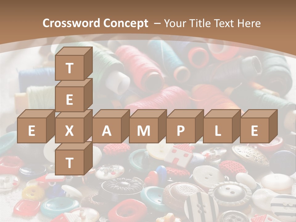 Sewing Close Up Black PowerPoint Template