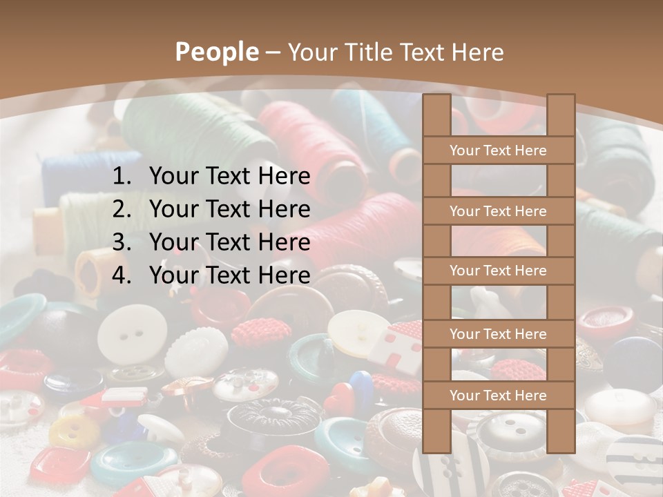 Sewing Close Up Black PowerPoint Template