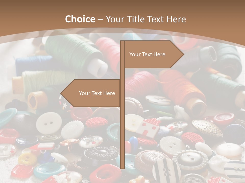 Sewing Close Up Black PowerPoint Template