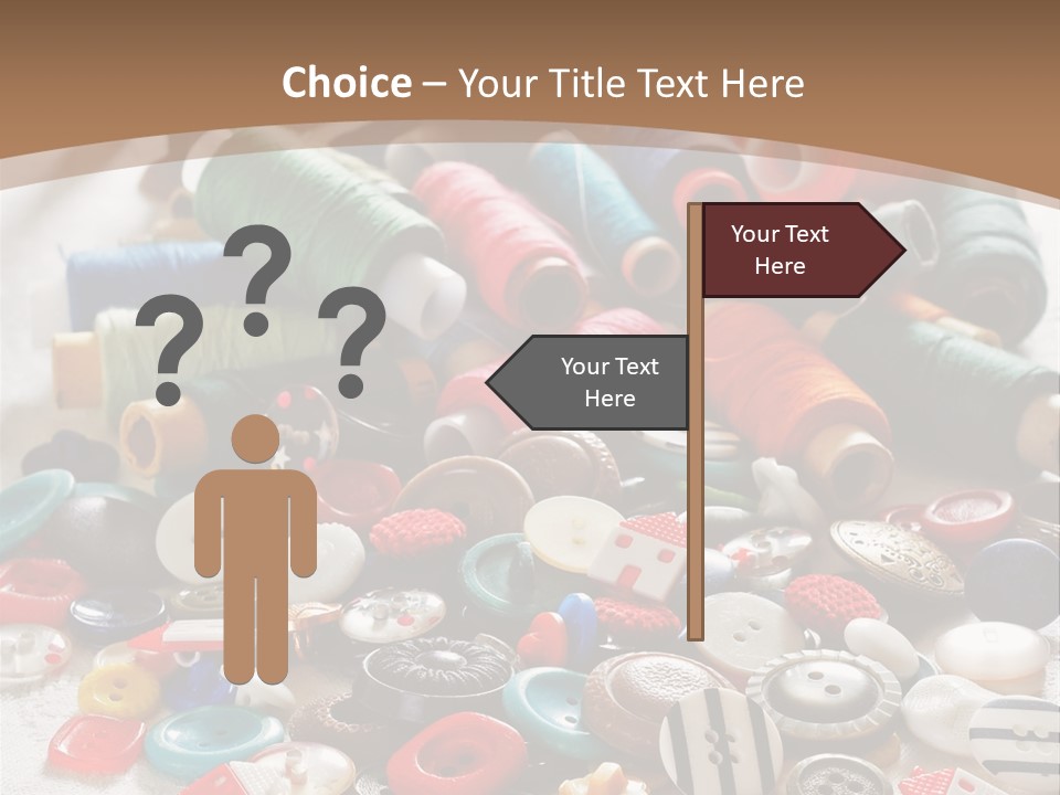 Sewing Close Up Black PowerPoint Template