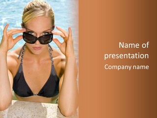 Caucasian Swimming Water PowerPoint Template