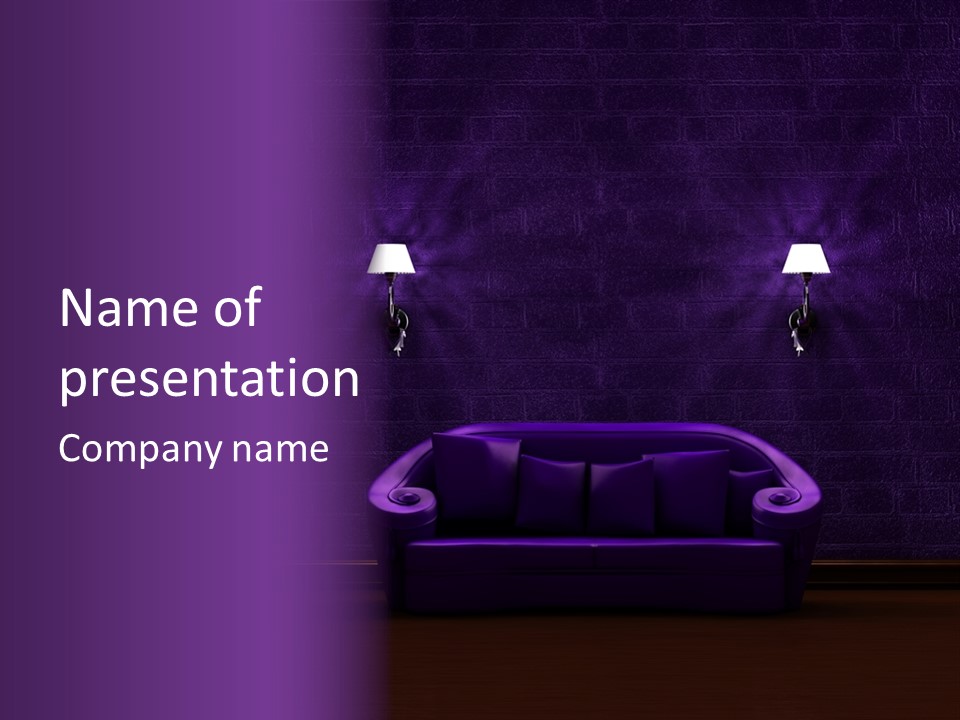 Purple Sofa PowerPoint Template