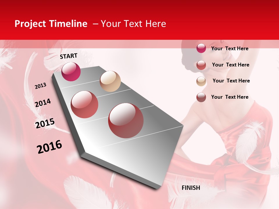 Red Wedding Dress PowerPoint Template