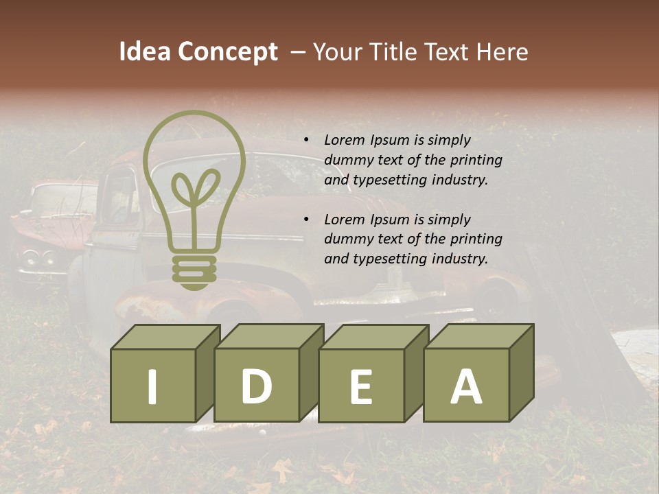 Car Junk Yard PowerPoint Template