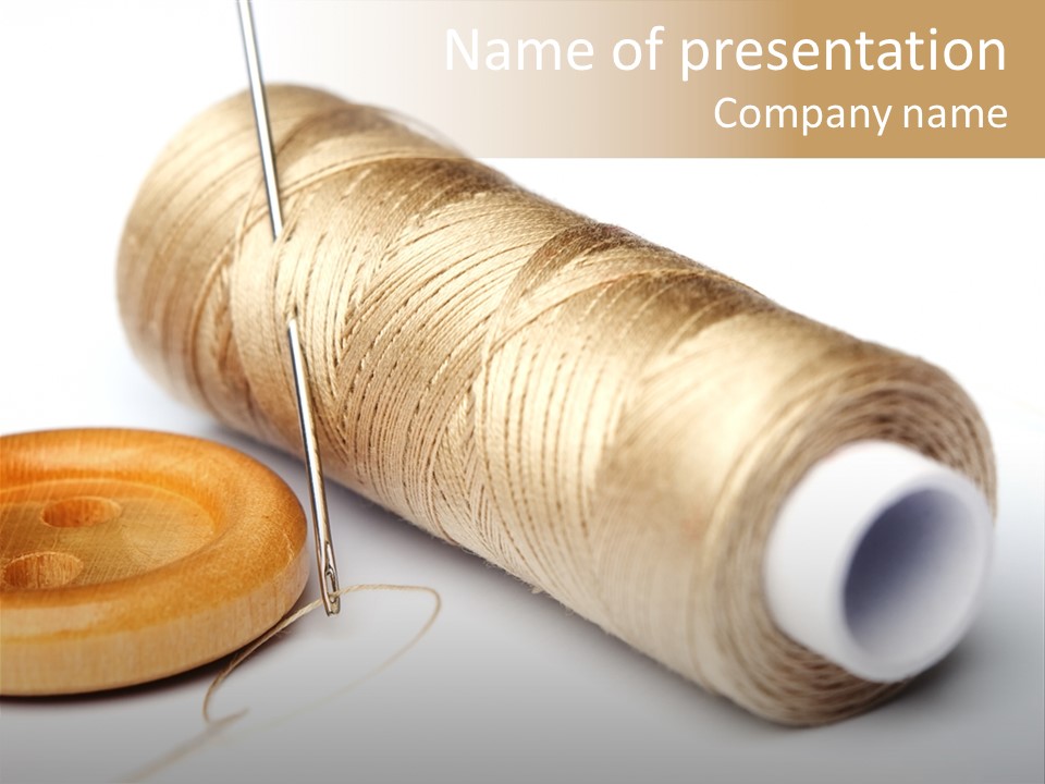 Needle Thread And Button PowerPoint Template