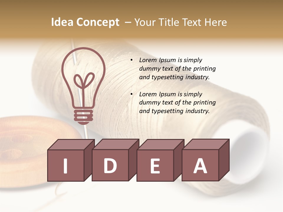 Needle Thread And Button PowerPoint Template