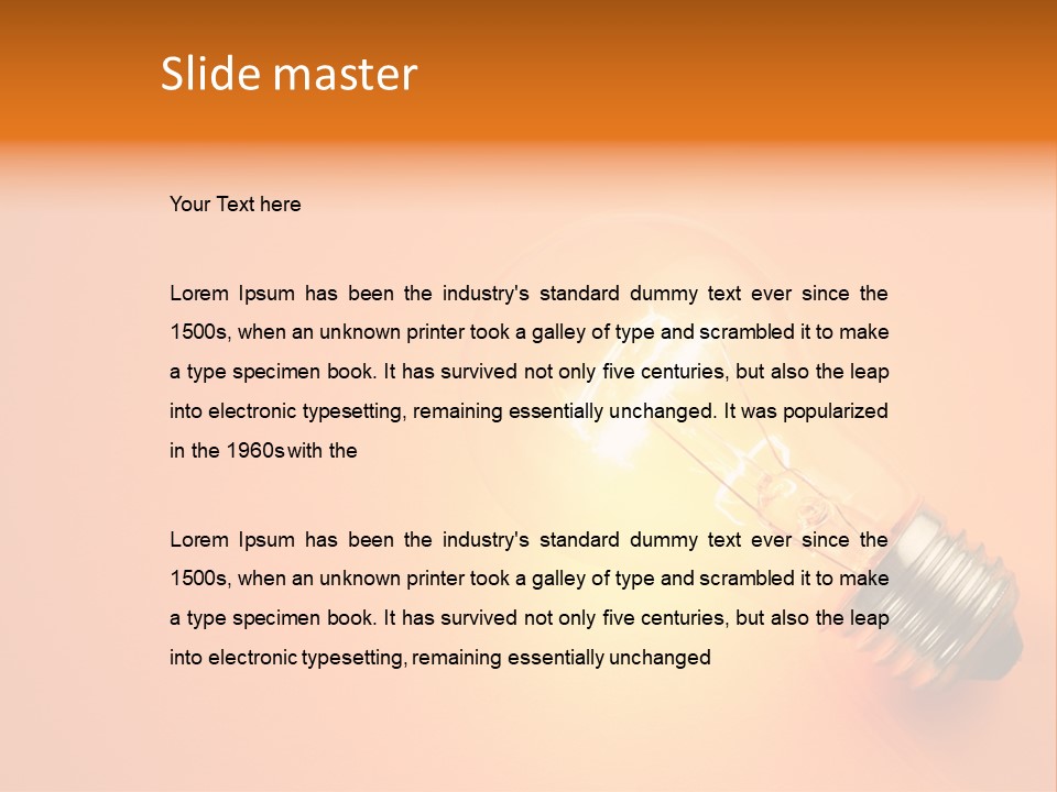 Glowing Creativity Tungsten PowerPoint Template
