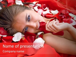 Beautiful Girl And Rose PowerPoint Template