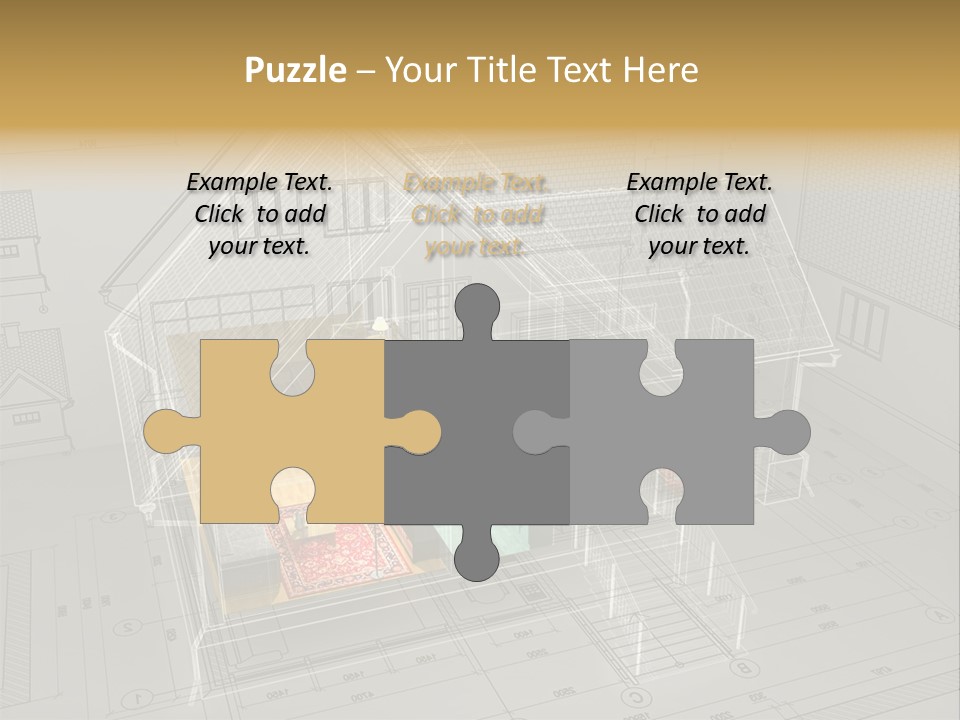Isometric Drawing House PowerPoint Template