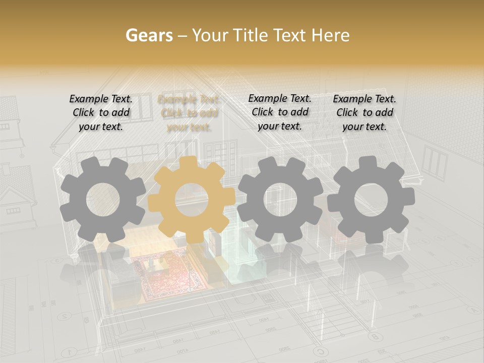 Isometric Drawing House PowerPoint Template