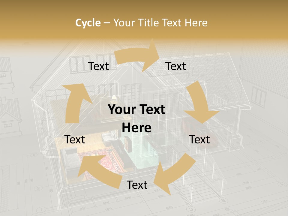 Isometric Drawing House PowerPoint Template