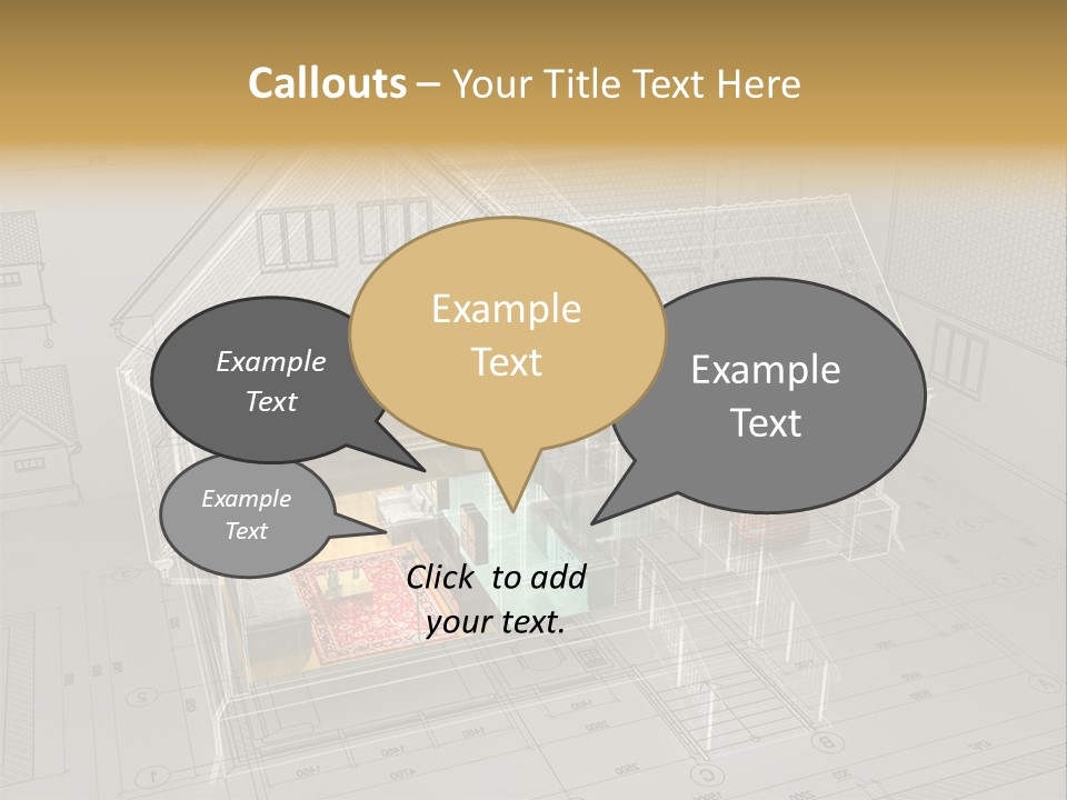 Isometric Drawing House PowerPoint Template
