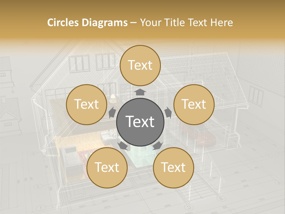 Isometric Drawing House PowerPoint Template