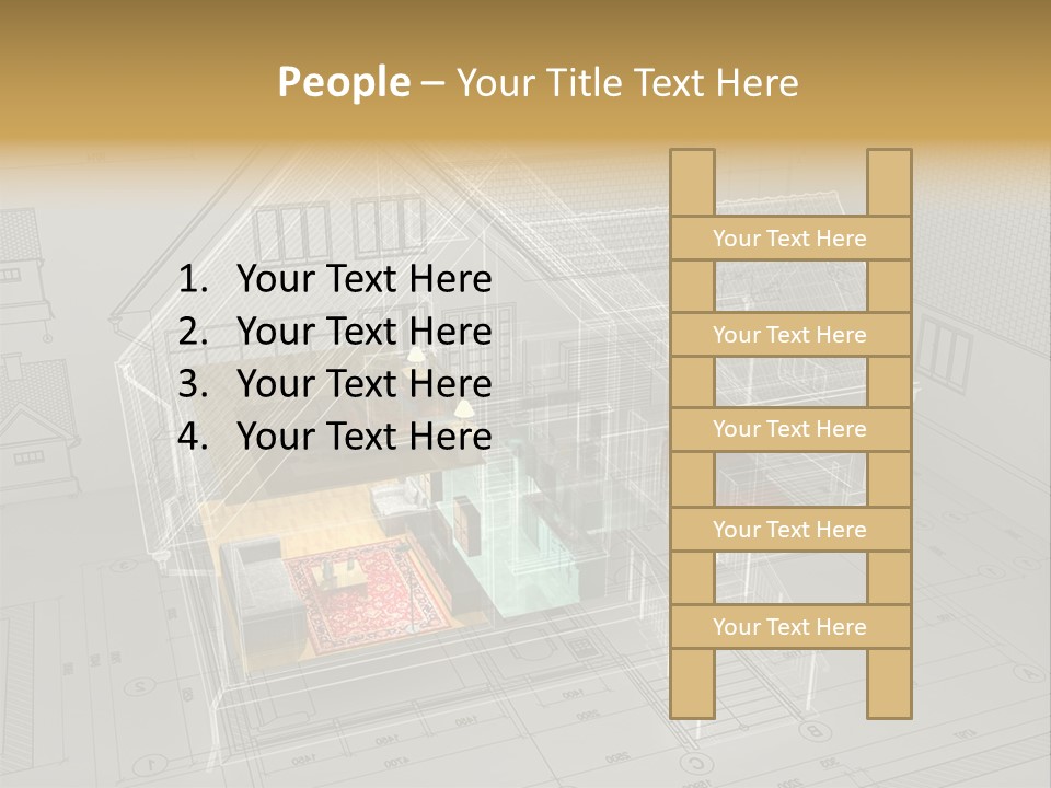 Isometric Drawing House PowerPoint Template