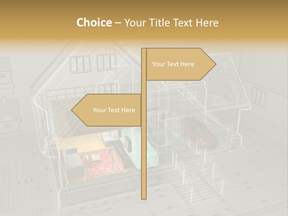 Isometric Drawing House PowerPoint Template
