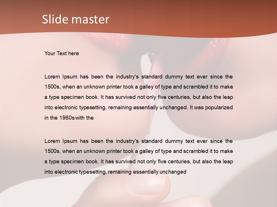 Lips Lipstick Model PowerPoint Template