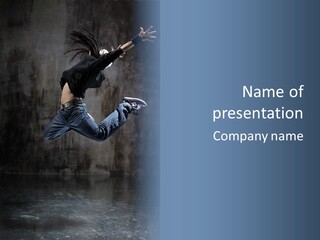 Jump Movement Woman PowerPoint Template