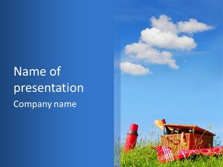 Picnic Basket And Wine PowerPoint Template