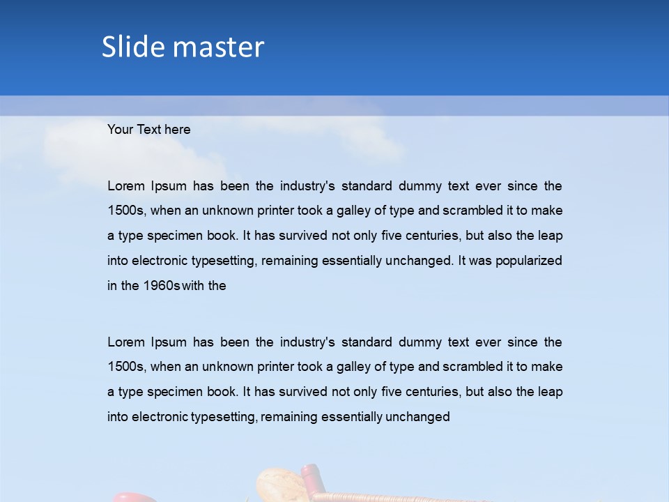 Picnic Basket And Wine PowerPoint Template