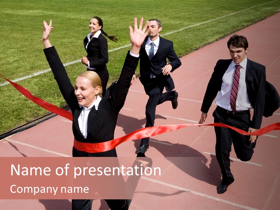 Crossing The Finish Line PowerPoint Template