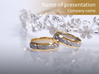 Wedding Rings Clipart PowerPoint Template