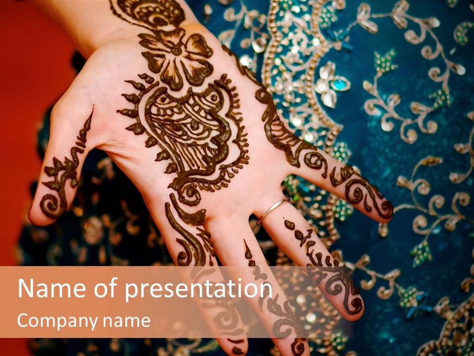 Hand Palm Henna PowerPoint Template