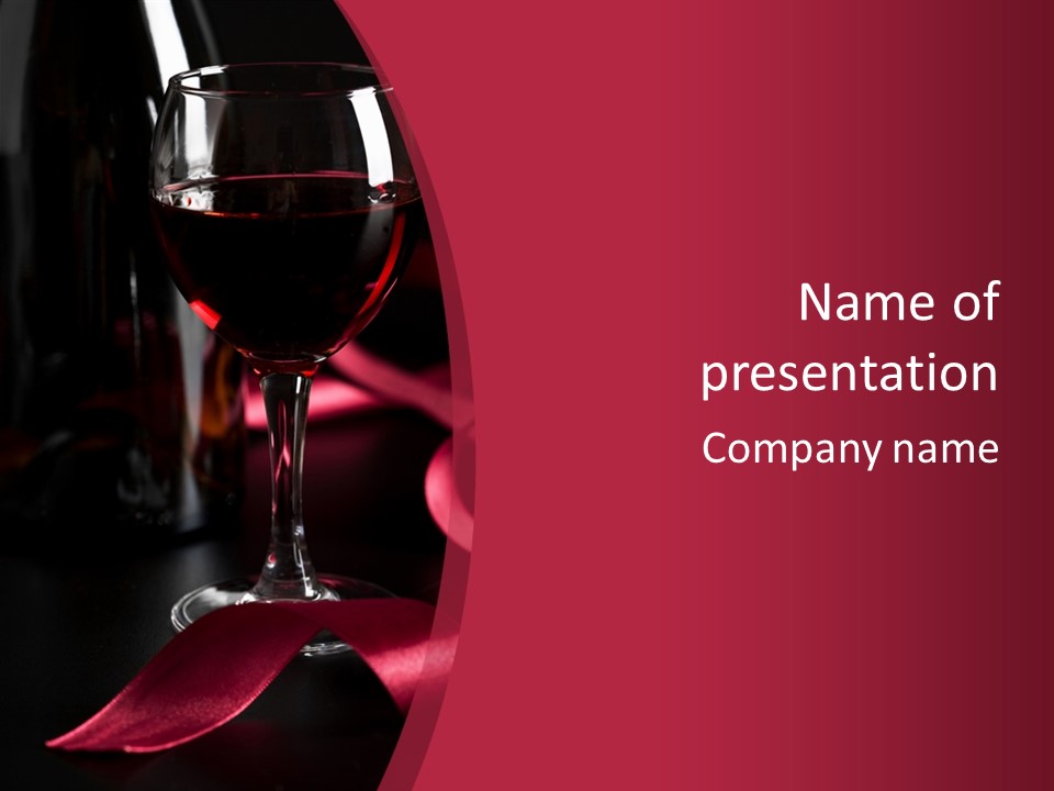 Red Wine On Black Background PowerPoint Template