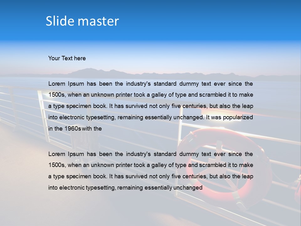 Board Cruise Ship PowerPoint Template