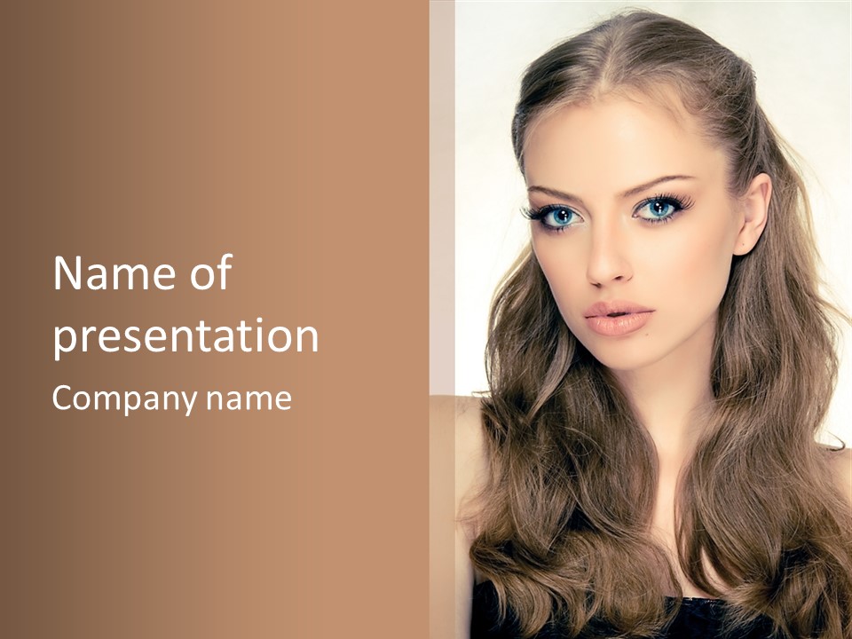 One Piece Human Hair Extensions Clip PowerPoint Template