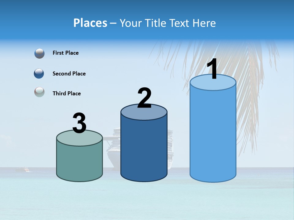 Palm Trees Cruise Ship PowerPoint Template