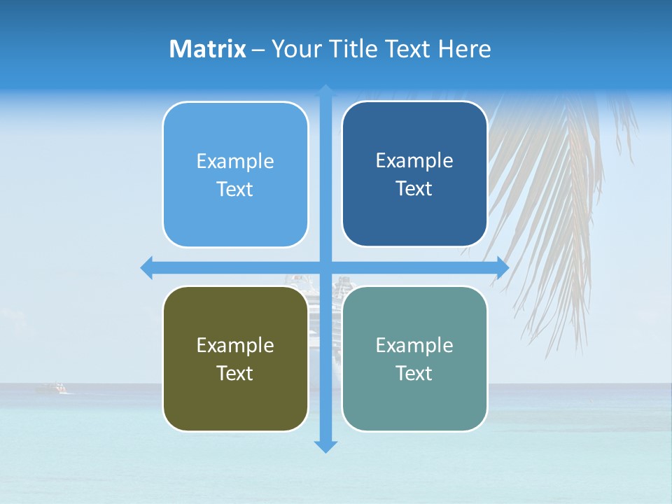 Palm Trees Cruise Ship PowerPoint Template